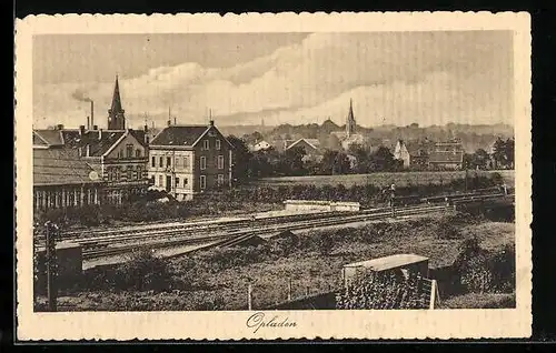 AK Opladen, Bahnhof mit Bahnhofswirtschaft, Bes. Rob. Bergmann