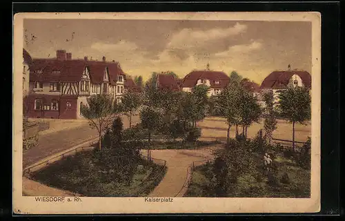 AK Wiesdorf a. Rh., Wohnhäuser am Kaiserplatz