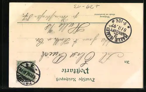 Lithographie Erfurt, Winterlandschaft mit Dom