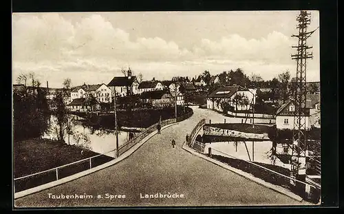 AK Taubenheim a. Spree, Sicht auf die Landbrücke