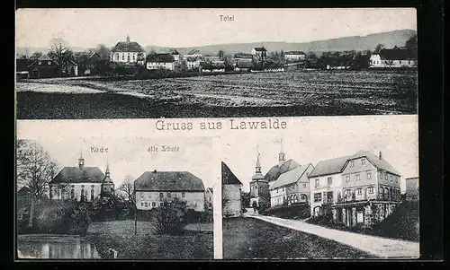 AK Lawalde, Gesamtansicht, Kirche, Alte Schule