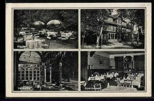 AK Fallingbostel /Lüneb. Heide, Hotel Zum Böhmetal A. Otto mit Garten, Veranda und Soeisesaal