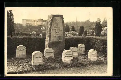 AK Stadthagen, Friedhof, Denkmal für ostdeutsche Gefallene des BvD Schaumburg-Lippe
