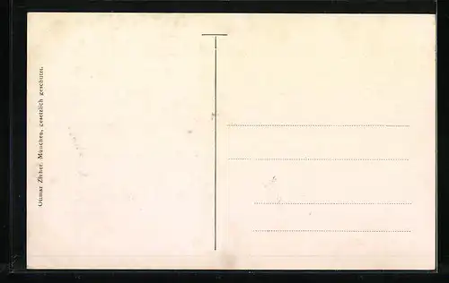 Passepartout-AK Kempten /Allg., Strassenpartie mit Kirche aus der Vogelschau, Briefmarken Bayerns, Wappen