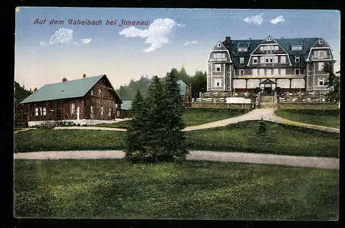 AK Gabelbach bei Ilmenau, Blick auf ein Anwesen