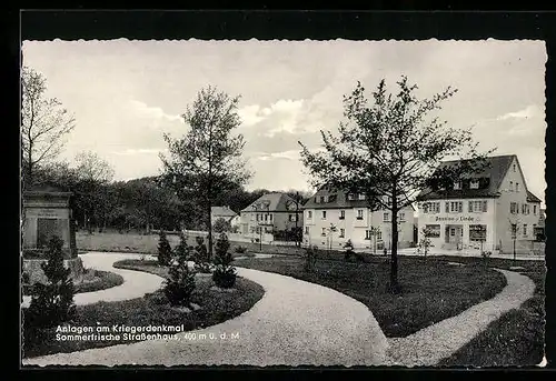 AK Rengsdorf, Anlagen am Kriegerdenkmal, Pension zur Linde