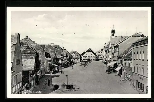 AK Ortenburg, Blick auf den Marktplatz