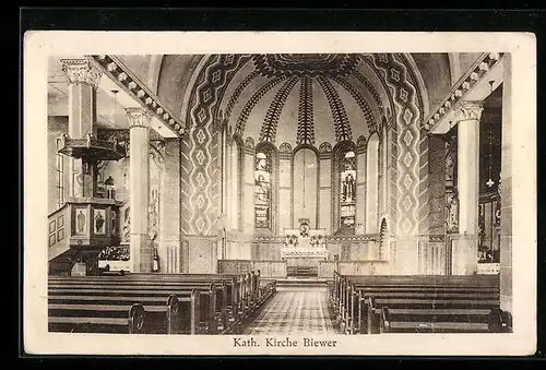 AK Biewer, das Innere der kath. Kirche