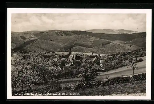 AK Rothenberg im Odenwald, Ortsansicht aus der Vogelschau