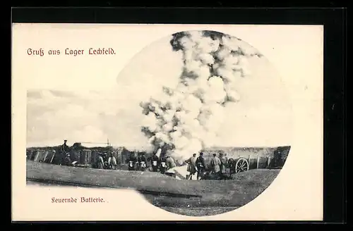 AK Lechfeld, Feuernde Batterie im Lager Lechfeld