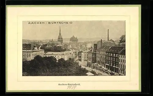 AK Aachen-Burtscheid, Ortsansicht aus der Vogelschau