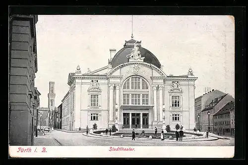 AK Fürth i. B., Blick auf das Stadttheater