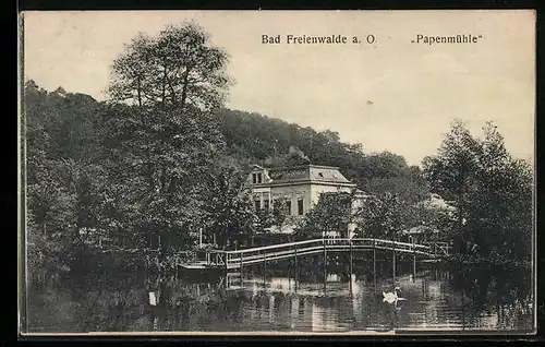 AK Bad Freienwalde a. O., Blick auf die Papenmühle