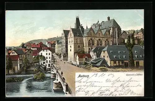 AK Marburg, Blick auf Universität und Schloss