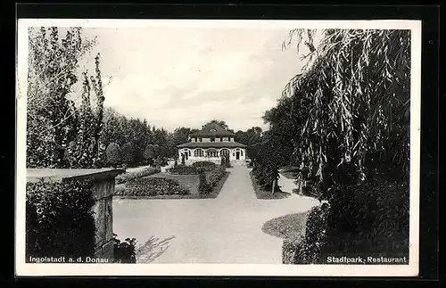 AK Ingolstadt a. d. Donau, Blick auf das Restaurant im Stadtpark