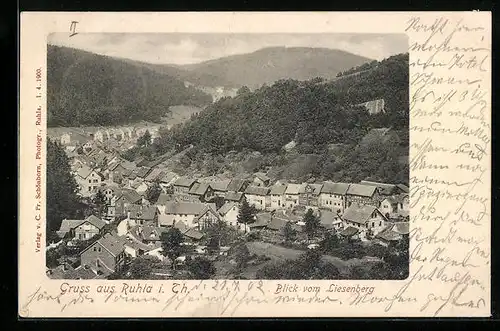 AK Ruhla i. Th., Blick vom Liesenberg