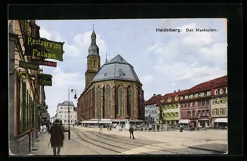 AK Heidelberg, Blick auf den Marktplatz