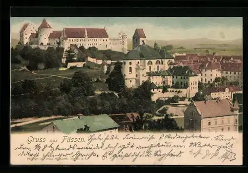 AK Füssen, Blick auf den Ort