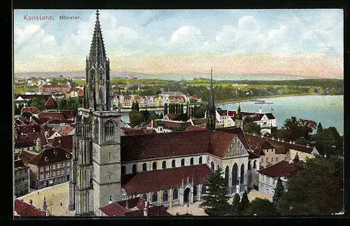 AK Konstanz, Münster, Blick auf die Kirche