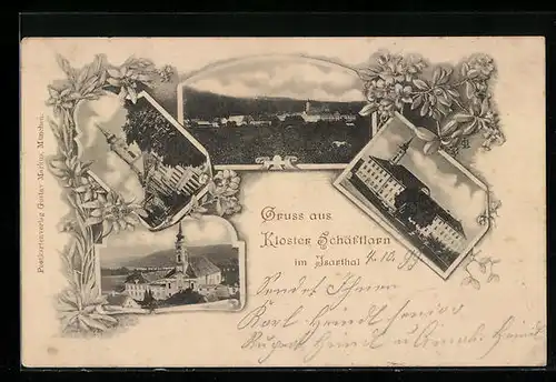 AK Schäftlarn /Isarthal, Ortsansicht mit Kloster