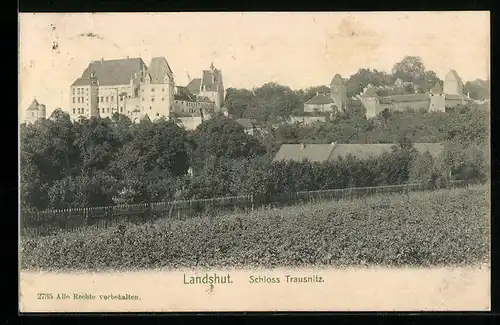 AK Landshut, Blick auf Schloss Trausnitz