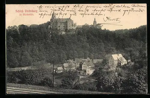 AK Rochsburg im Muldentale, Blick auf das Schloss