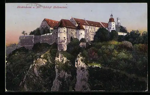 AK Heidenheim a. Br., Blick auf Schloss Hellenstein