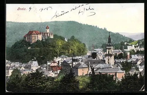 AK Greiz, Blick auf den Ort