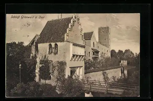 AK Grünwald a. Isar, Blick auf das Schloss
