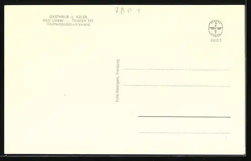 AK Glottertal-Schwarzwald, Gasthaus z. Adler, Karl Linder