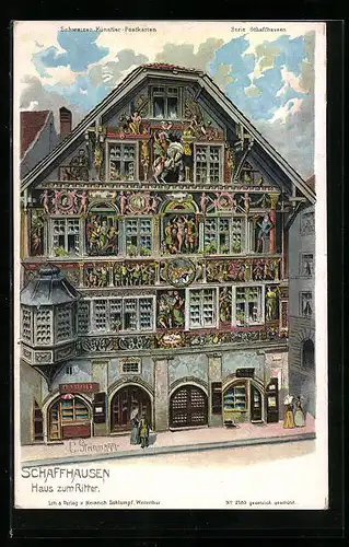 Künstler-AK C. Steinmann Nr. 2183: Schaffhausen, Haus zum Ritter