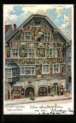 Künstler-AK C. Steinmann Nr. 2183: Schaffhausen, Haus zum Ritter