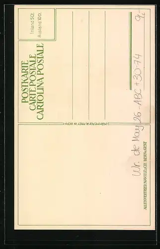 Künstler-AK sign. Wr. de May: Schweizer Infanterie-Soldat mit Frau