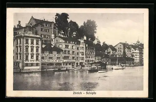 AK Zürich, Schipfe mit Booten