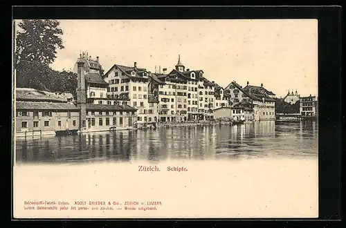 AK Zürich, Häuser an Schipfe