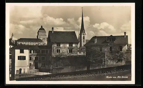 AK Zürich, Ortspartie der Altstadt