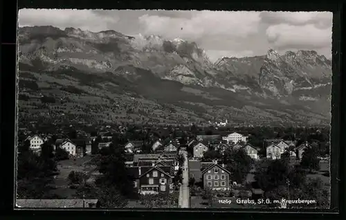 AK Grabs /St. G., Ortsansicht m. Kreuzbergen