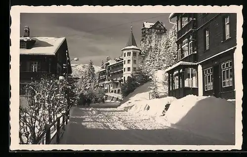 AK Arosa, Strassenpartie im Winter