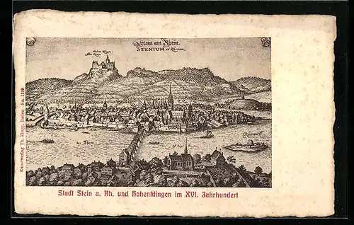 Künstler-AK Stein am Rhein, Gesamtansicht im XVI. Jahrhundert