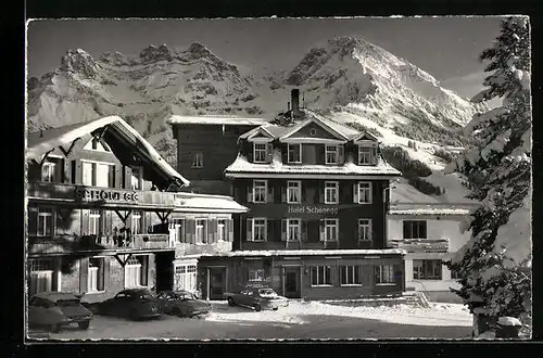 AK Adelboden, Hotel Schönegg, Panorama