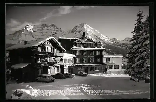AK Adelboden, Hotel Schönegg, Bergkette