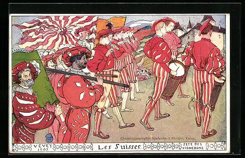 Künstler-AK Vevey, Fete des Vignerons 1905, Les Suisses