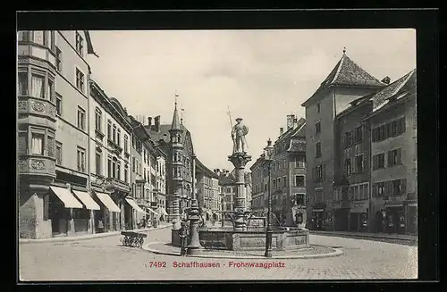 AK Schaffhausen, Brunnen am Frohnwaagplatz