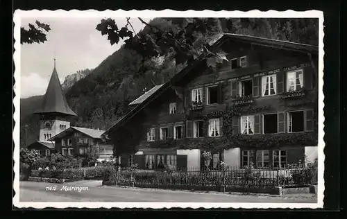 AK Meiringen, Strassenpartie mit Gasthaus