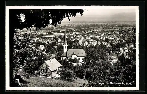 AK St. Margrethen, Teilansicht mit Kirche