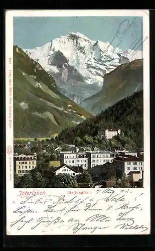AK Interlaken, Die Jungfrau, Teilansicht