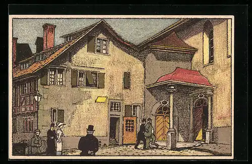 Künstler-AK Zürich, Beim St. Peter