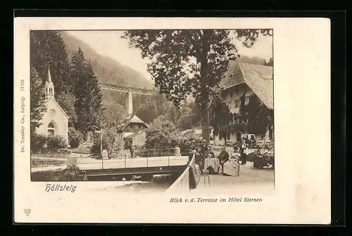 AK Höllsteig, Blick von der Terrasse im Hotel Sternen