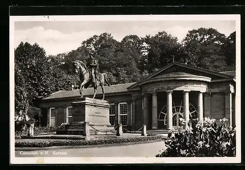 AK Cannstatt a. N., Kursaal mit Denkmal