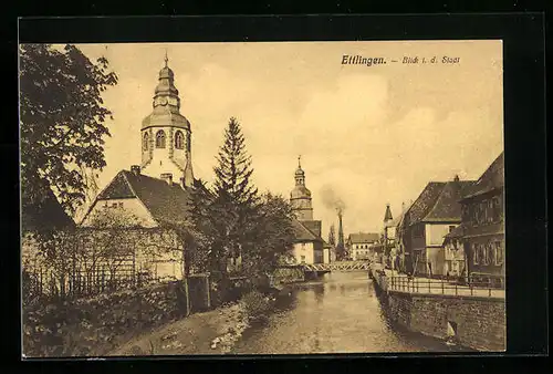 AK Ettlingen, Blick in die Stadt